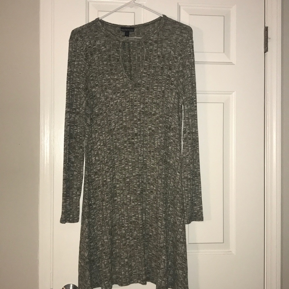 Kristin Nicole open chest grey dress